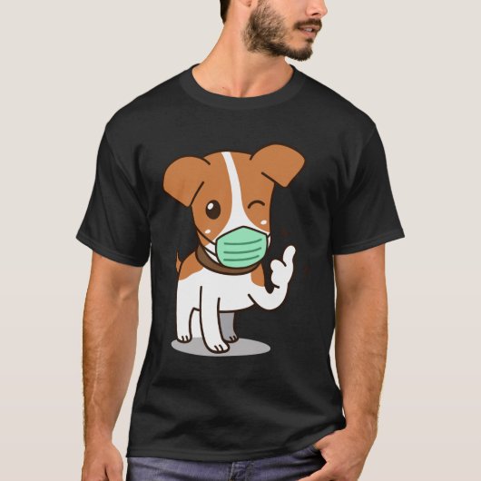 Cartoon met mondmasker t-shirt (Voorkant)