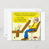 cartoon met paranoïde bloedhond briefkaart (Voorkant / Achterkant)