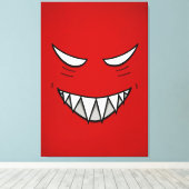 Cartoon met rode ogen canvas afdruk (Insitu (Houten vloer))