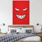 Cartoon met rode ogen canvas afdruk (Insitu (Slaapkamer))