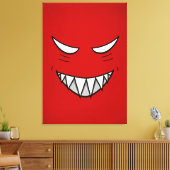 Cartoon met rode ogen canvas afdruk (Insitu (Woonkamer))