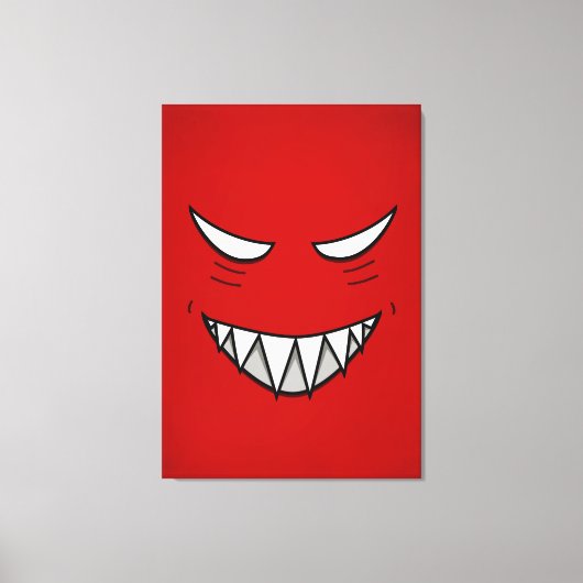 Cartoon met rode ogen canvas afdruk (Voorkant)