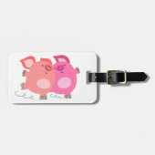 Cartoon met rolschaatsen, Bagagelabel (Voorkant horizontaal)