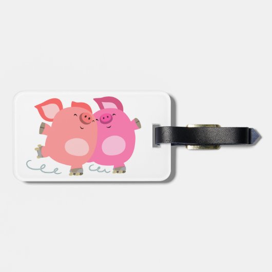 Cartoon met rolschaatsen, Bagagelabel (Achterkant horizontaal)