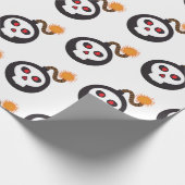 cartoon met schedelbom cadeaupapier (Hoek)