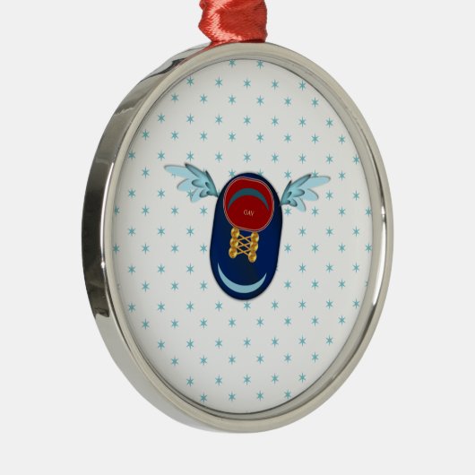 Cartoon met schotel en sterren metalen ornament (Rechts)