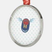 Cartoon met schotel en sterren metalen ornament (Links)