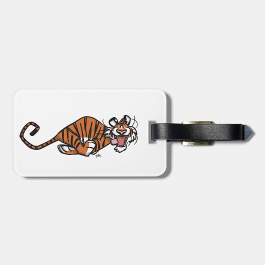 Cartoon met tijger bagagelabel (Achterkant horizontaal)