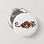 Cartoon met tijger ronde button 5,7 cm (Voorkant /achterkant)