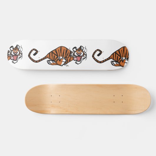 Cartoon met tijgerskateboard skateboard (Horizontaal)