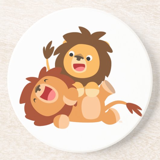 Cartoon met twee cute  leuningen Onderzetter (Voorkant)