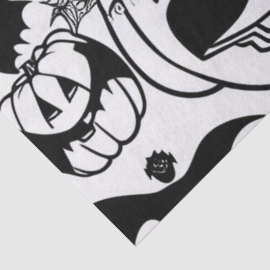Cartoon met zwarte en witte hallowen tissuepapier (Detail)