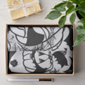 Cartoon met zwarte en witte hallowen tissuepapier (Geschenk)