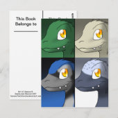 Cartoon Microraptors Dinosaurus Bladwijzer 1 Briefkaart (Voorkant / Achterkant)