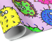 Cartoon Microscopische bacteriën insectenverdelgin Cadeaupapier (Rol Hoek)