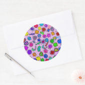 Cartoon Microscopische bacteriën insectenverdelgin Ronde Sticker (Envelop)