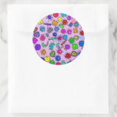 Cartoon Microscopische bacteriën insectenverdelgin Ronde Sticker (Tas)