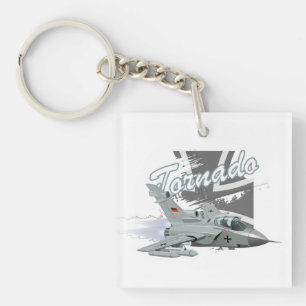 Cartoon militair gevechtsvliegtuig sleutelhanger