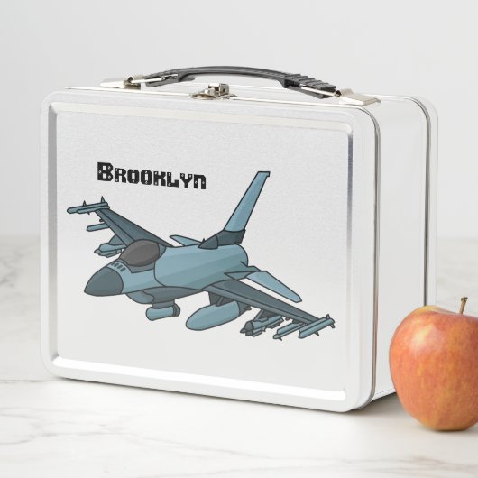 Cartoon militair jachtvliegtuig (In situ)