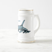 Cartoon militair jachtvliegtuig bierpul (Voorkant rechts)