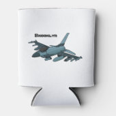 Cartoon militair jachtvliegtuig blikjeskoeler (Voorkant)