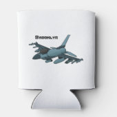 Cartoon militair jachtvliegtuig blikjeskoeler (Achterkant)