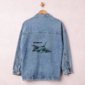 Cartoon militair jachtvliegtuig denim jacket (Hangar)