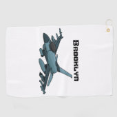 Cartoon militair jachtvliegtuig golfhanddoek (Horizontaal)