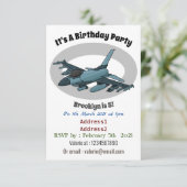 Cartoon militair jachtvliegtuig kaart (Staand voorkant)