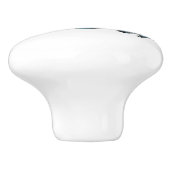 Cartoon militair jachtvliegtuig keramische knop (Zijkant)