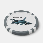 Cartoon militair jachtvliegtuig poker chips (Enkel)