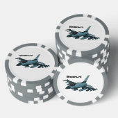 Cartoon militair jachtvliegtuig poker chips (Opstapeling)