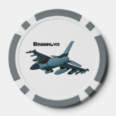 Cartoon militair jachtvliegtuig poker chips (Achterkant)