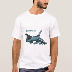 Cartoon militair jachtvliegtuig t-shirt