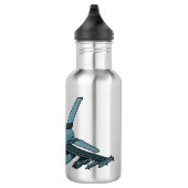 Cartoon militair jachtvliegtuig waterfles  (Rechts)