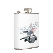 Cartoon militair vliegtuig heupfles (Rechts)