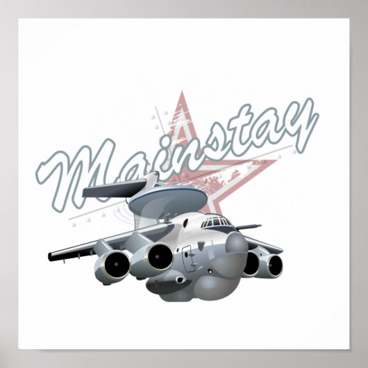 Cartoon militair vliegtuig poster (Voorkant)