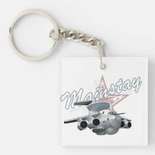 Cartoon militair vliegtuig sleutelhanger
