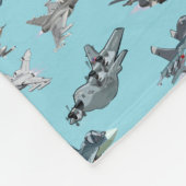 Cartoon militaire vliegtuigen naadloos patroon fleece deken (Hoek)