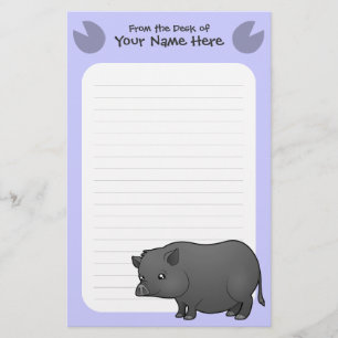 Cartoon Miniature Pig Briefpapier