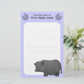 Cartoon Miniature Pig Briefpapier (Staand voorkant)