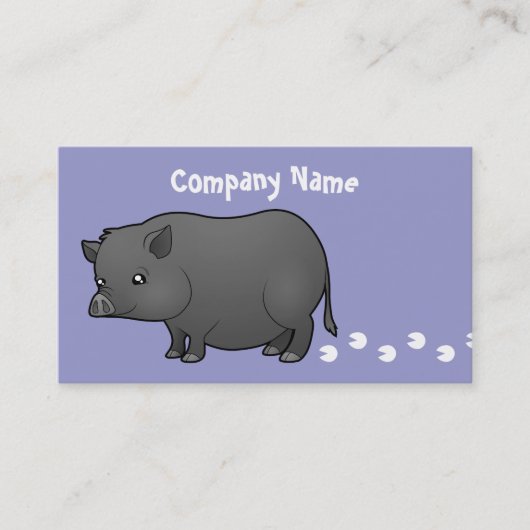 Cartoon Miniature Pig Visitekaartje (Voorkant)