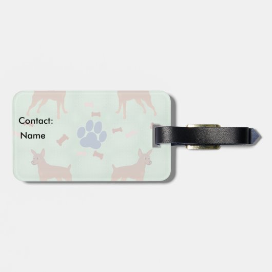 Cartoon Miniature Pinscher Bagagelabel (Achterkant horizontaal)