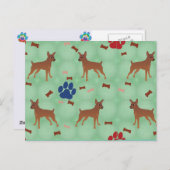 Cartoon Miniature Pinscher Briefkaart (Voorkant / Achterkant)