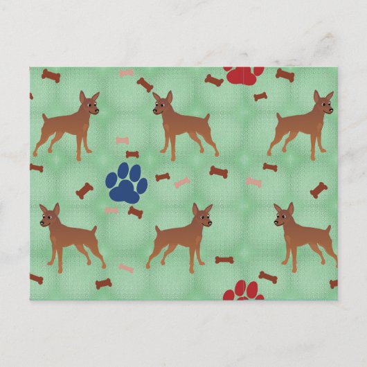 Cartoon Miniature Pinscher Briefkaart (Voorkant)