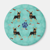 Cartoon Miniature Pinscher Magneet (Voorkant)