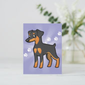 Cartoon Miniature Pinscher/Manchester Terrier Briefkaart (Staand voorkant)