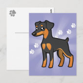 Cartoon Miniature Pinscher/Manchester Terrier Briefkaart (Voorkant / Achterkant)