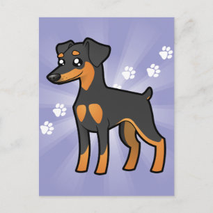 Cartoon Miniature Pinscher/Manchester Terrier Briefkaart