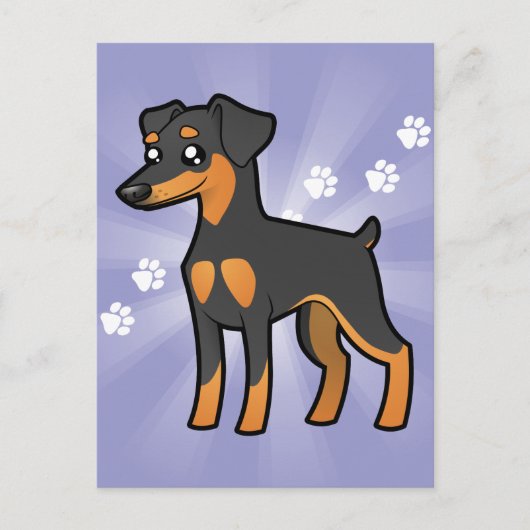 Cartoon Miniature Pinscher/Manchester Terrier Briefkaart (Voorkant)